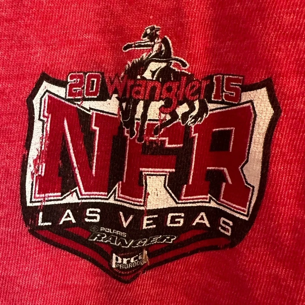 ProRodeo Gear NFR Tee Shirt Girls L Red National Finals Rodeo Vegas 2015 PRCA